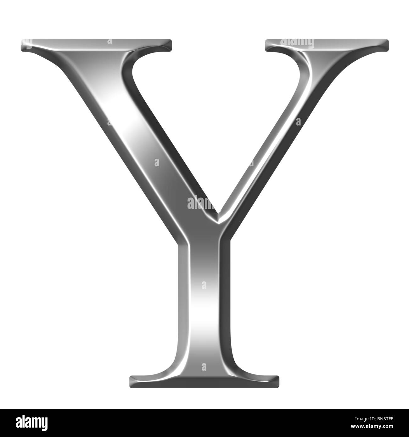 3d silver Greek letter Ypsilon Stock Photo Alamy