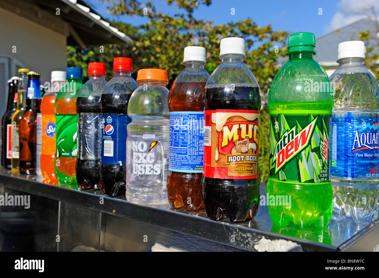 Display of soft drinks for sale in Grand Cayman Islands Caribbean Stock Photo Alamy