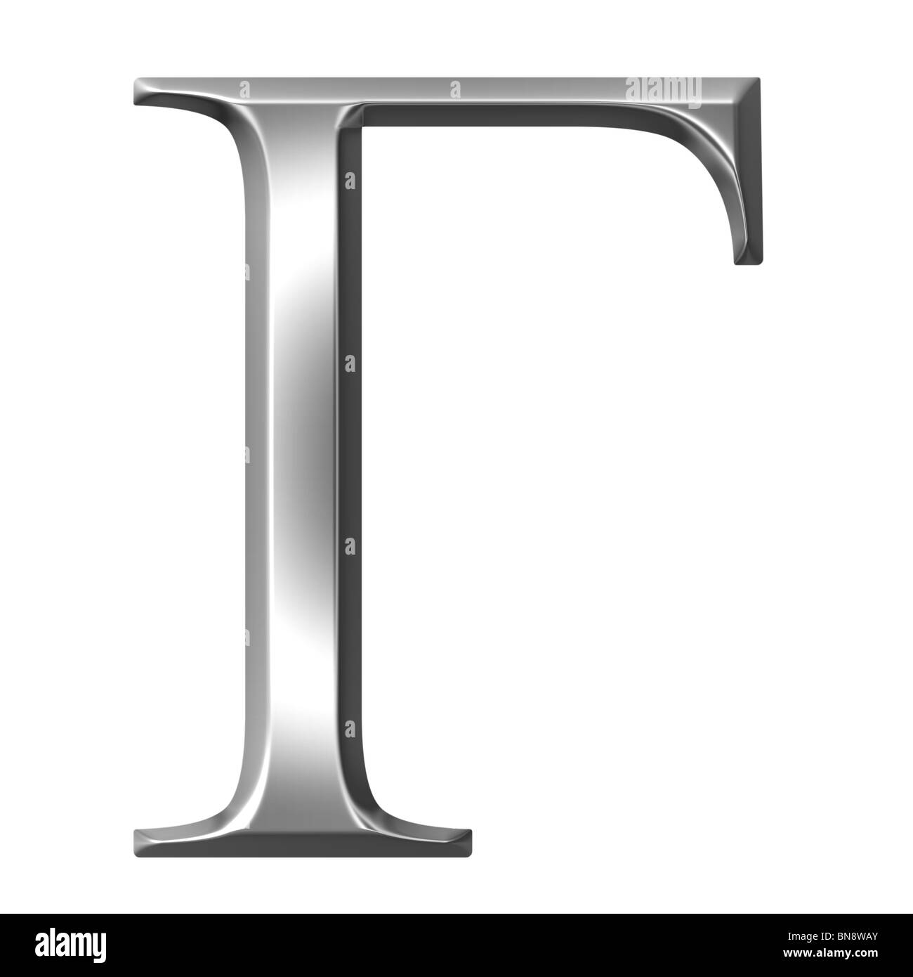 3d silver Greek letter Gamma Stock Photo