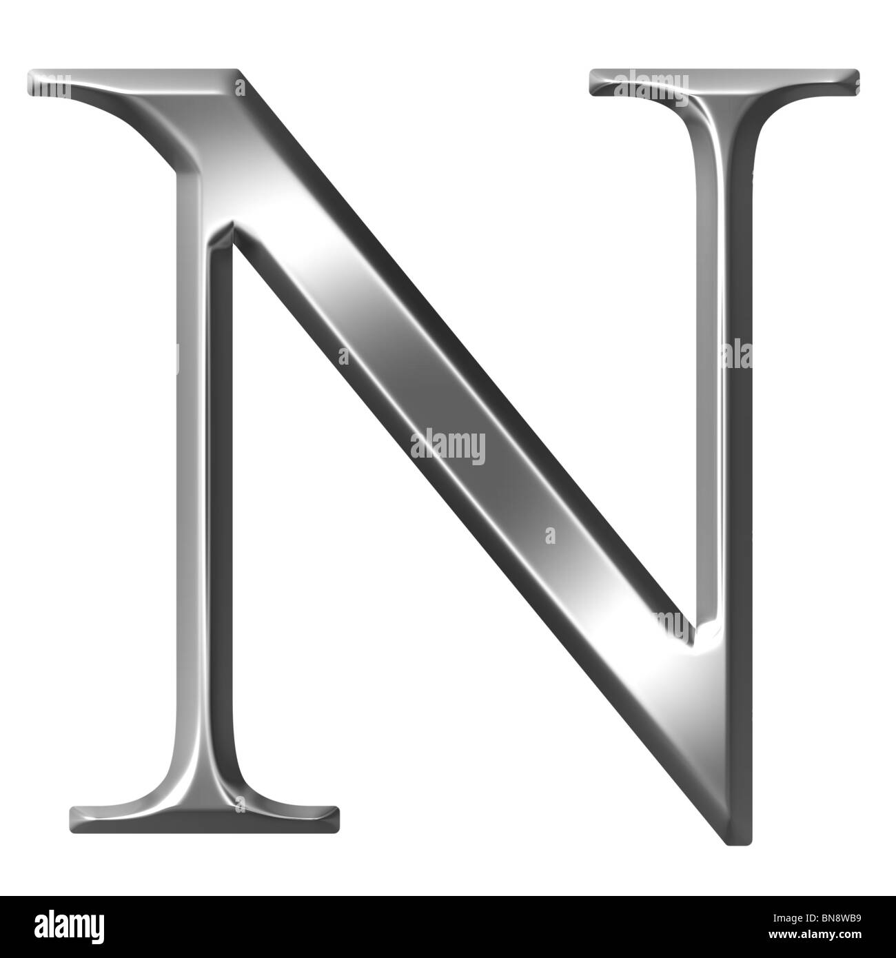 3d silver Greek letter Ny Stock Photo