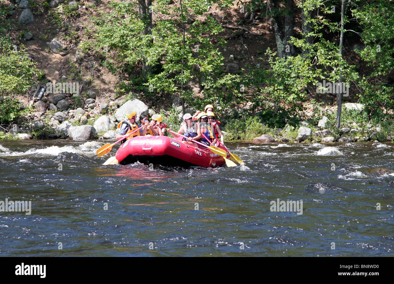 Whitewater rafting the Hudson River at North Creek New York Stock Photo