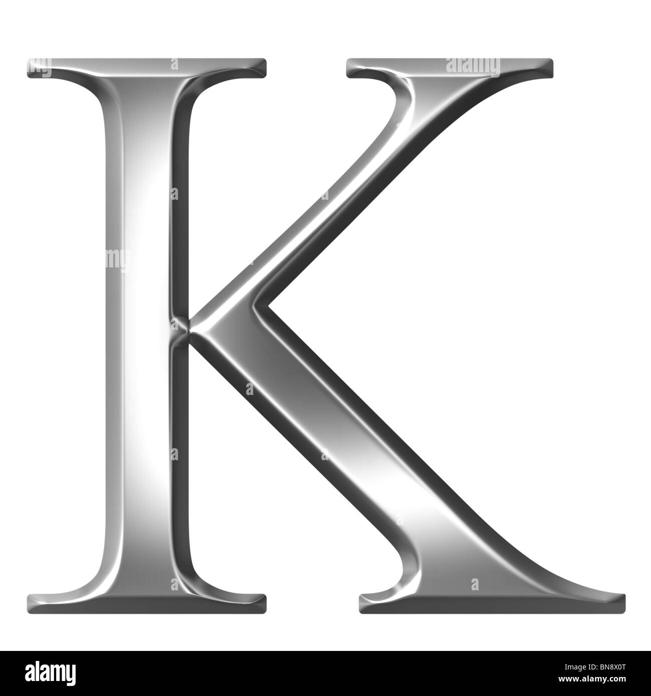 3d silver Greek letter Kappa Stock Photo - Alamy