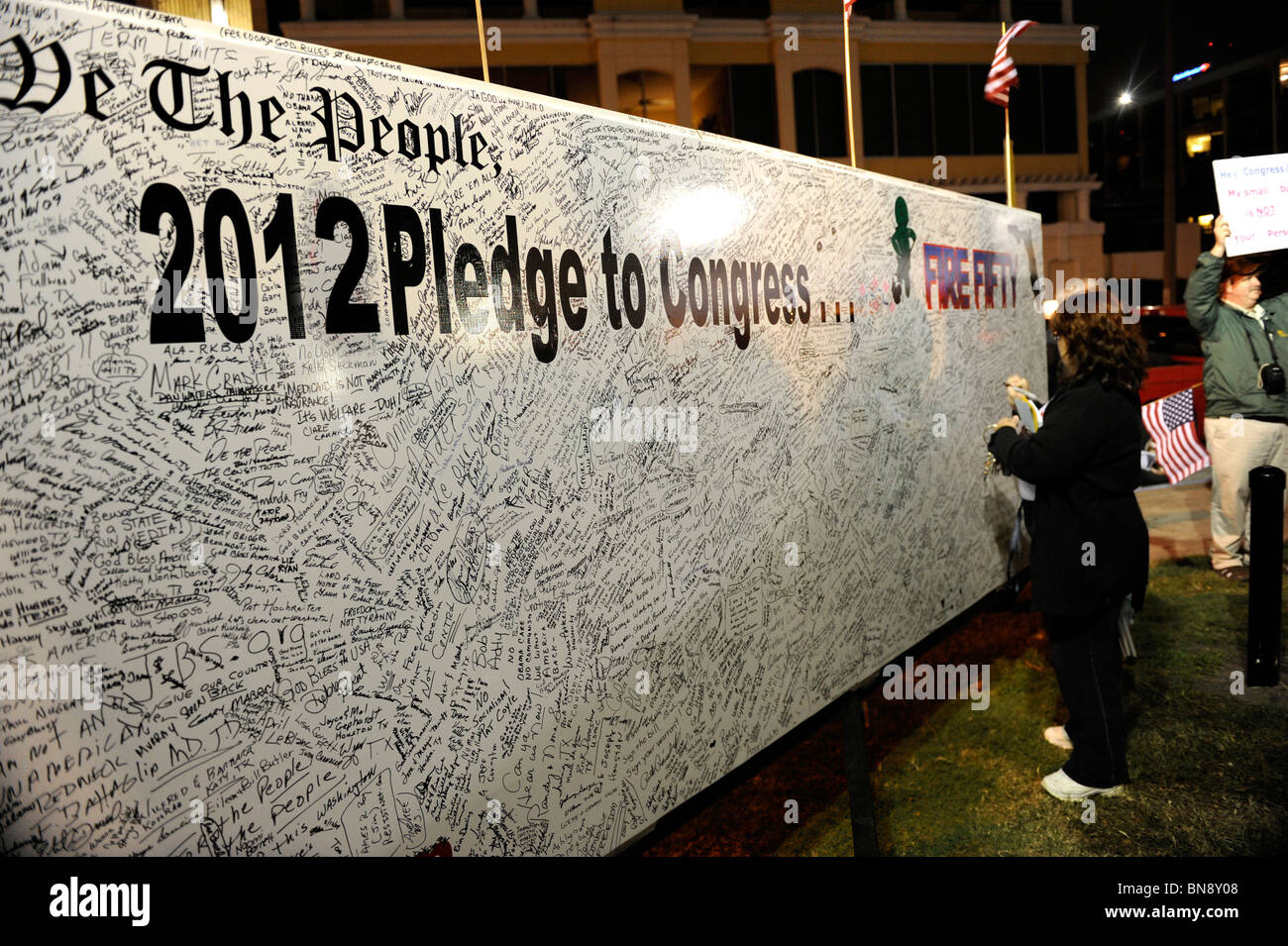 Orlando Florida T Tea Party protest of Government actions and policies Stock Photo