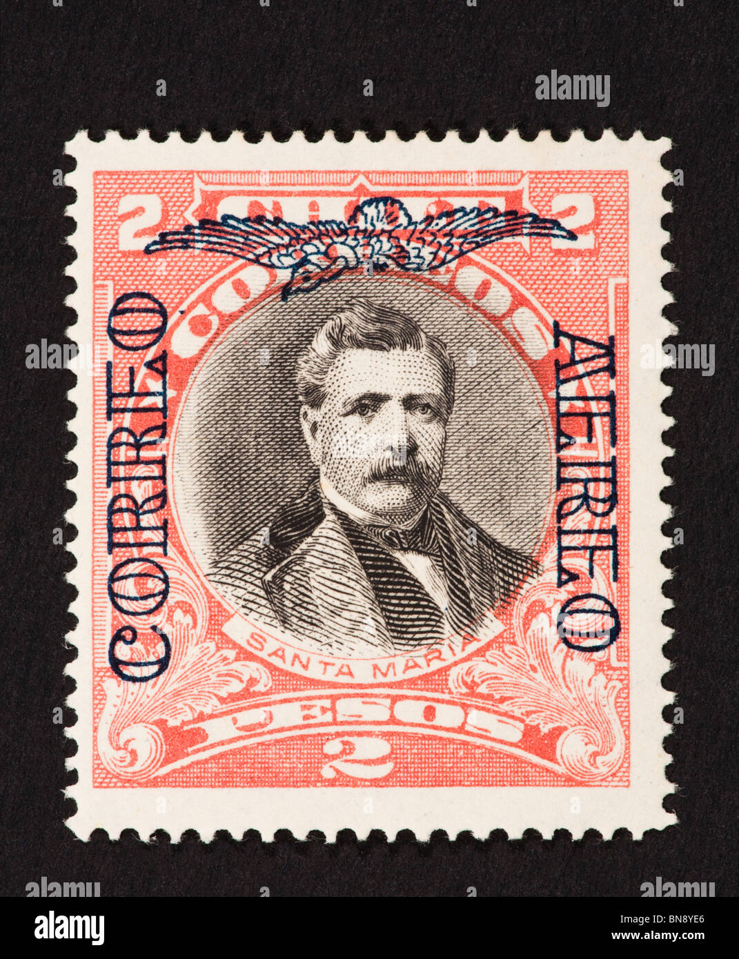 Postage stamp from Chile depicting Domingo Santa Maria Stock Photo