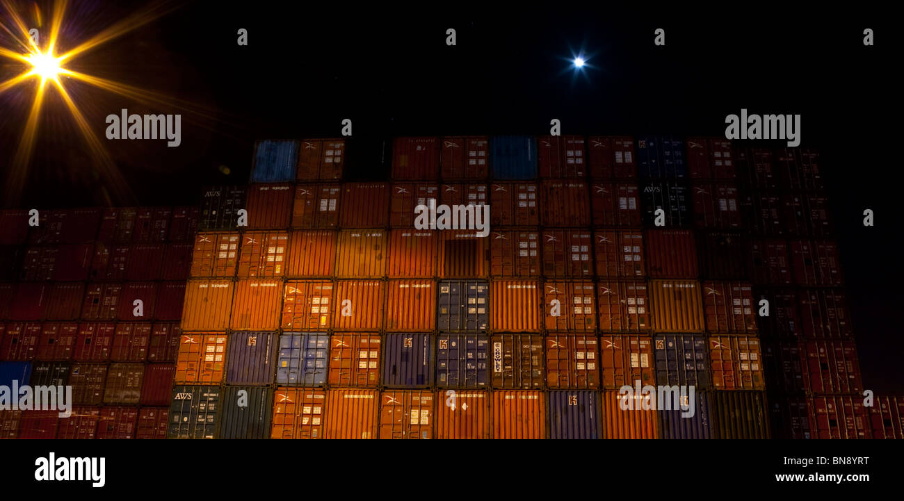 Shipping containers at Port Melbourne, Australia Stock Photo Alamy