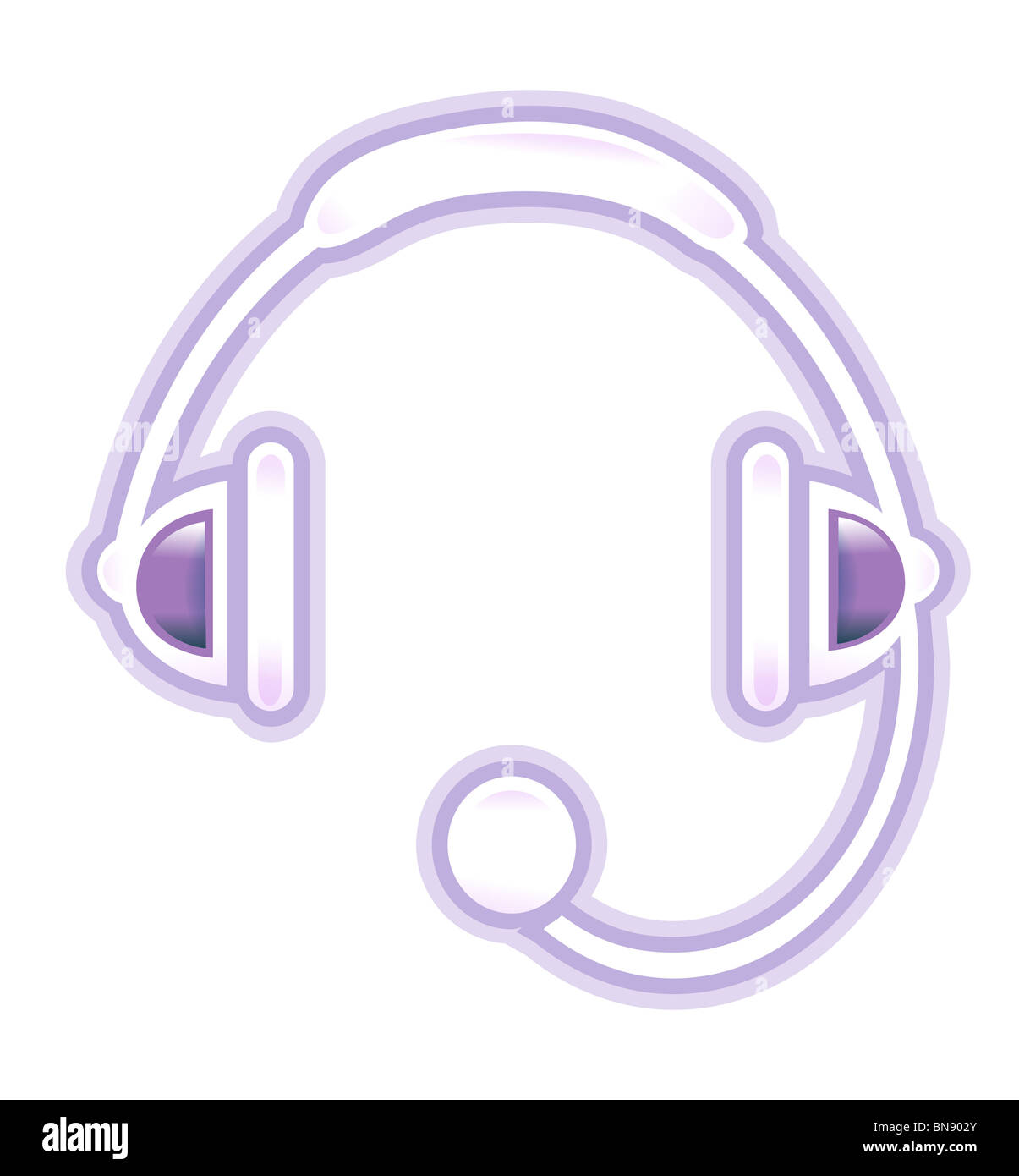 headphones and mic, isolated Stock Photo Alamy