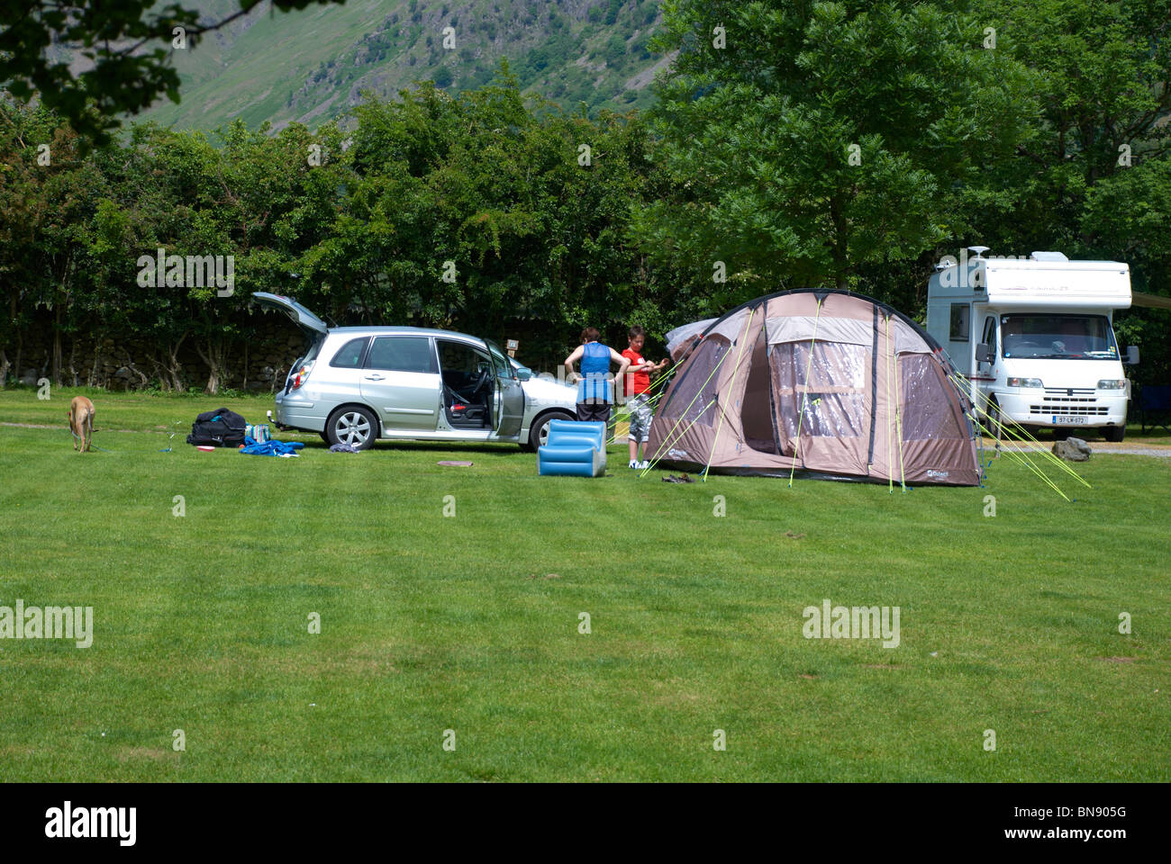 Campsite in the Lake District. Stock Photo