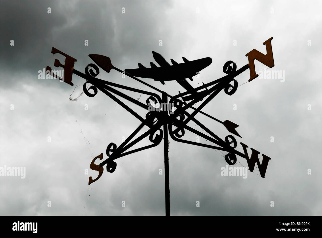 Lancaster bomber weathervane at RAF Coningsby, home of Battle of Britain Memorial Flight Stock