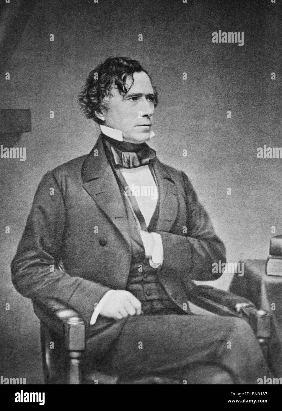 Daguerreotype portrait photo circa 1850s of Franklin Pierce (1804 - 1869) - the 14th US President (1853 - 1857). Stock Photo