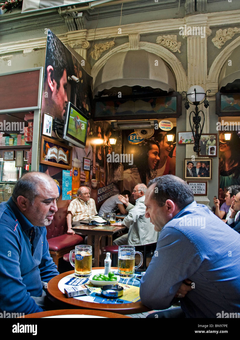 Restaurant Cicek Passage Istiklal Caddesi Beyoglu Istanbul Turkey Galatasaray Stock Photo