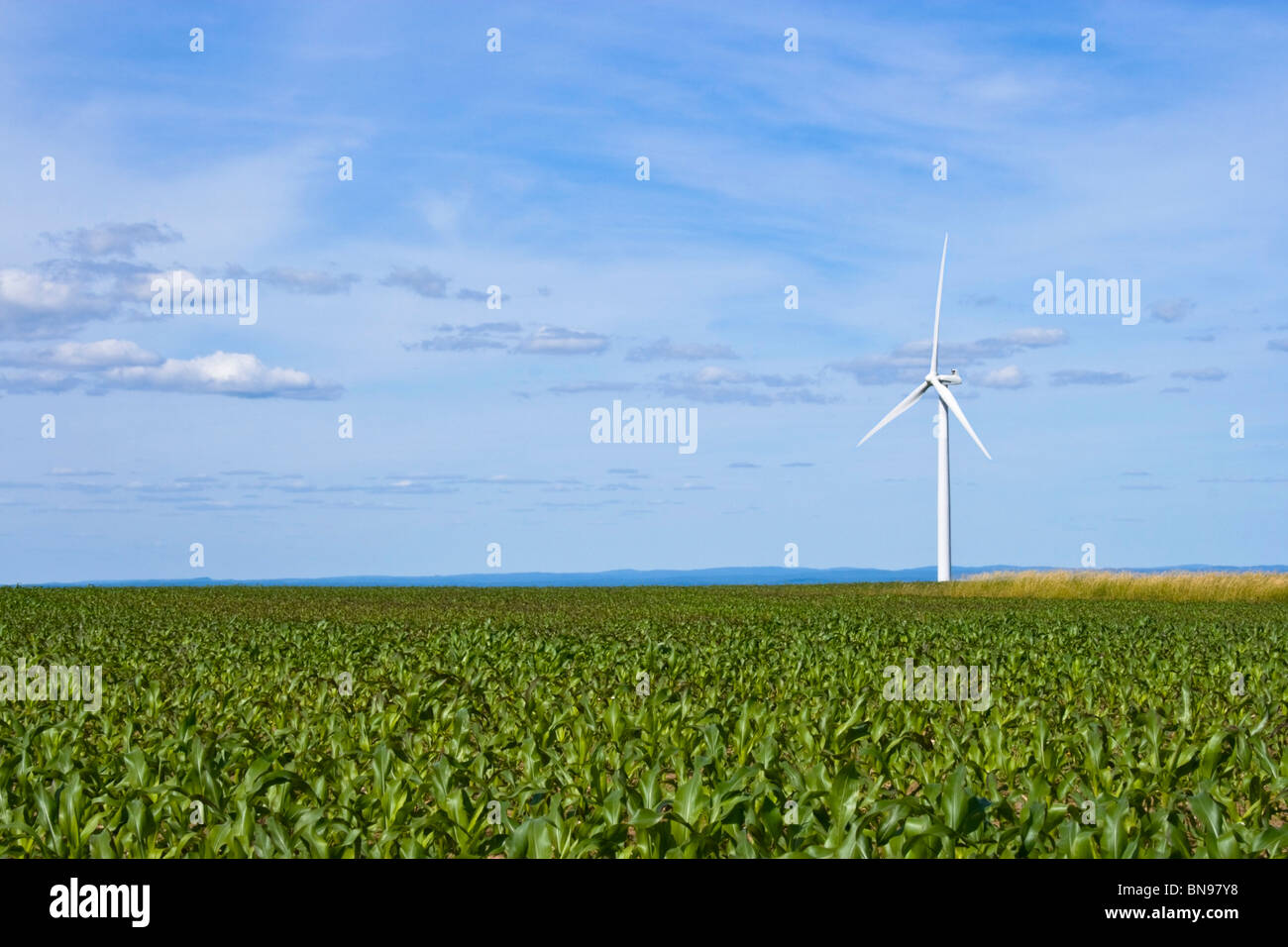Wind Turbines at Maple Ridge wind farm, Lowville, NY. One of the largest wind farms in the United States. Stock Photo