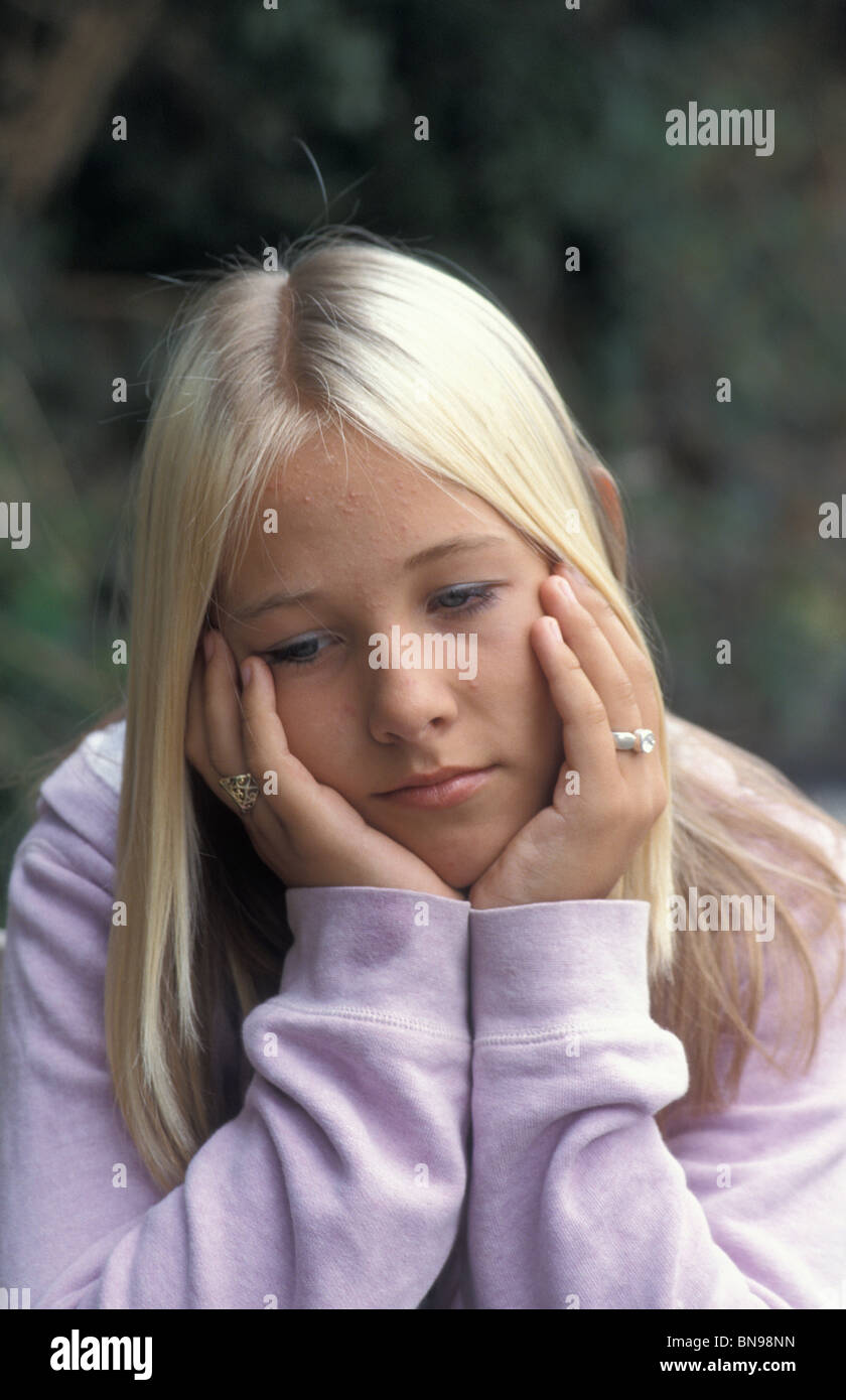 Portrait moody teenage girl Stock Photo - Alamy