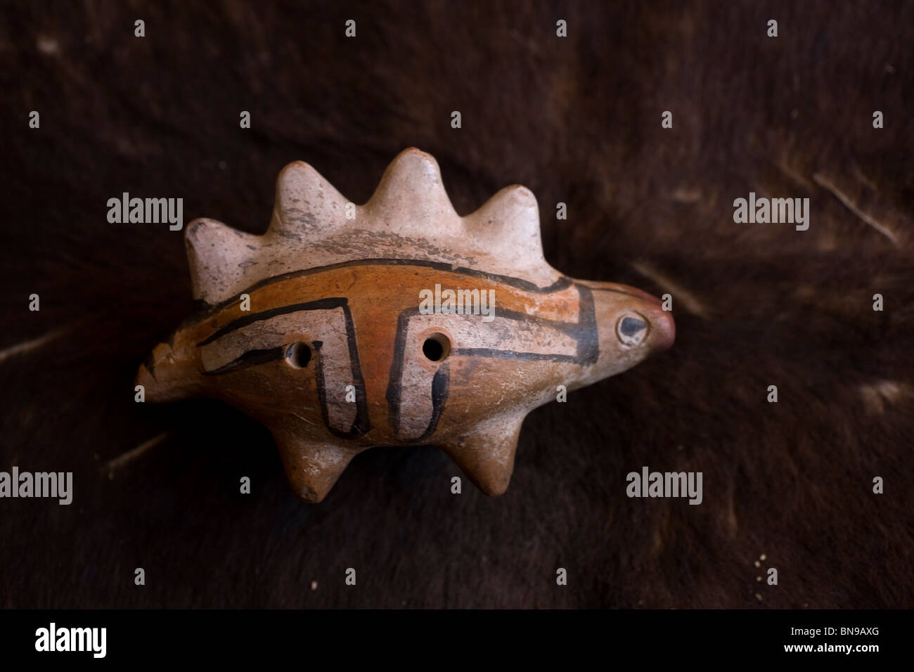 An ocarina, a Mesoamerican Pre-Hispanic musical instrument, made of clay,  in Mineral de Pozos, Nuevo Leon State, Mexico Stock Photo - Alamy