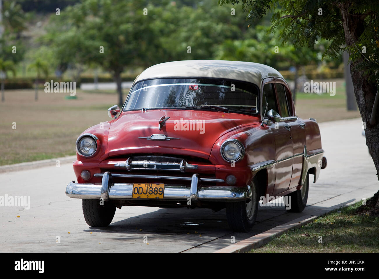 old vintage American car in cuba. Stock Photo