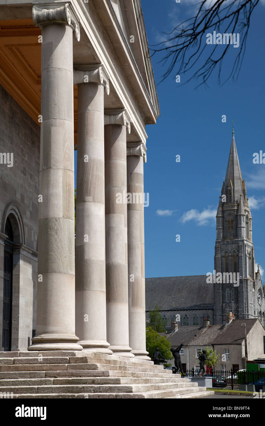 The Courthouse with St Mary's Church in the background, Nenagh, Co. Tipperary, Ireland Stock Photo