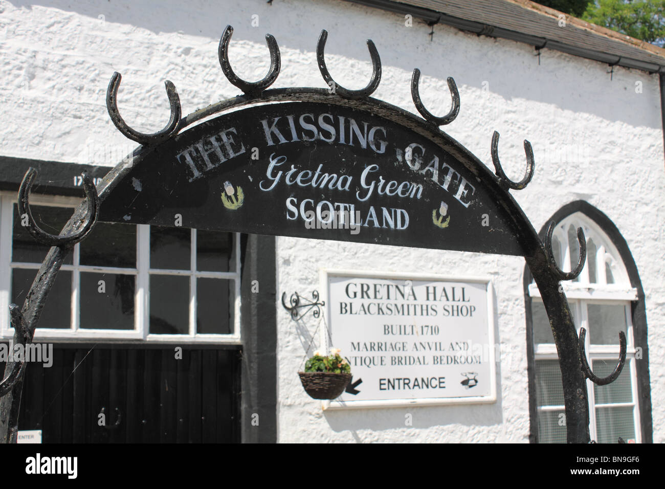 The Kissing Gate, Gretna Green, Scotland Stock Photo