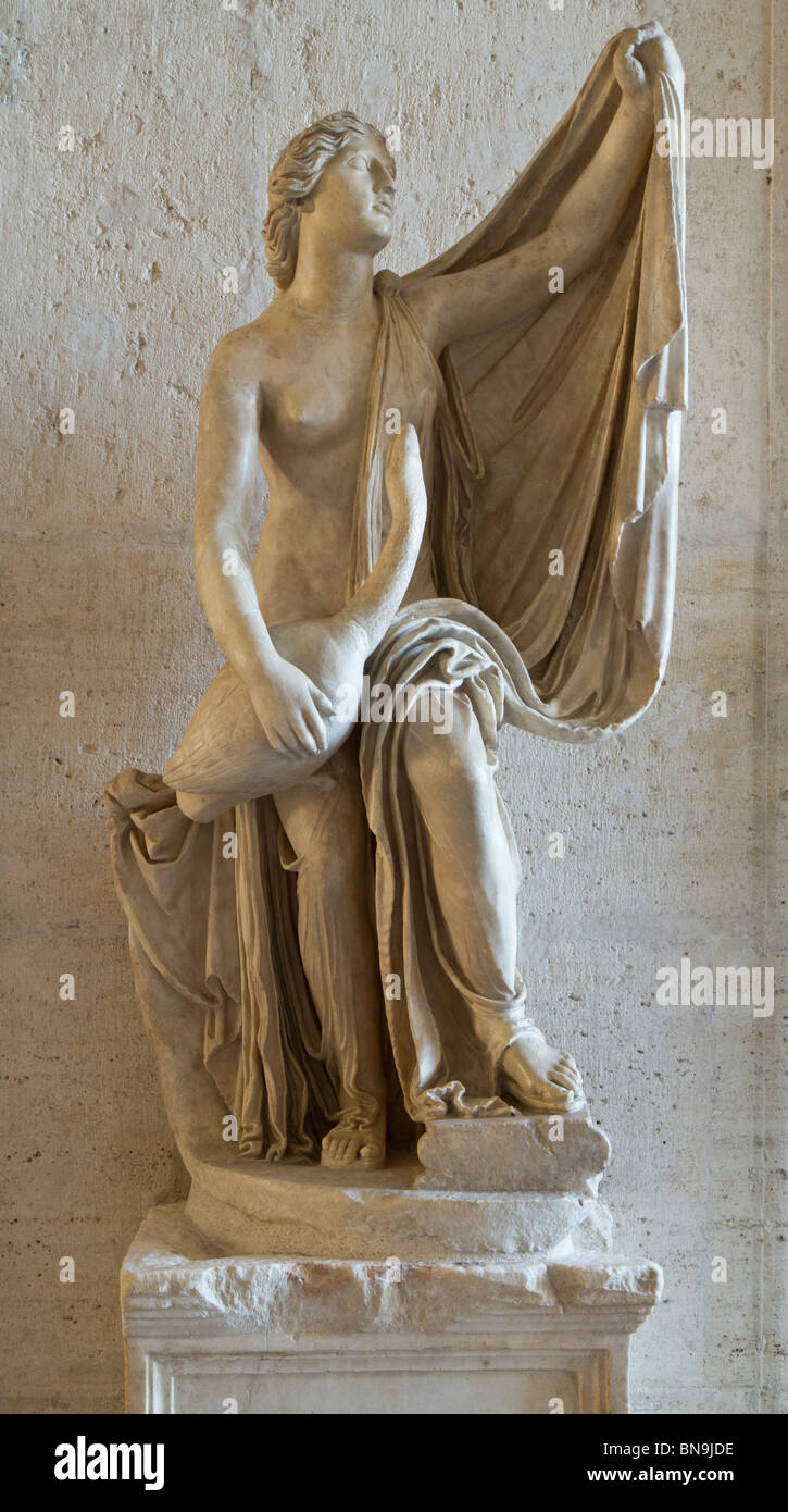Statue of Leda and the Swan in the Capitoline Museums. Roman copy of a