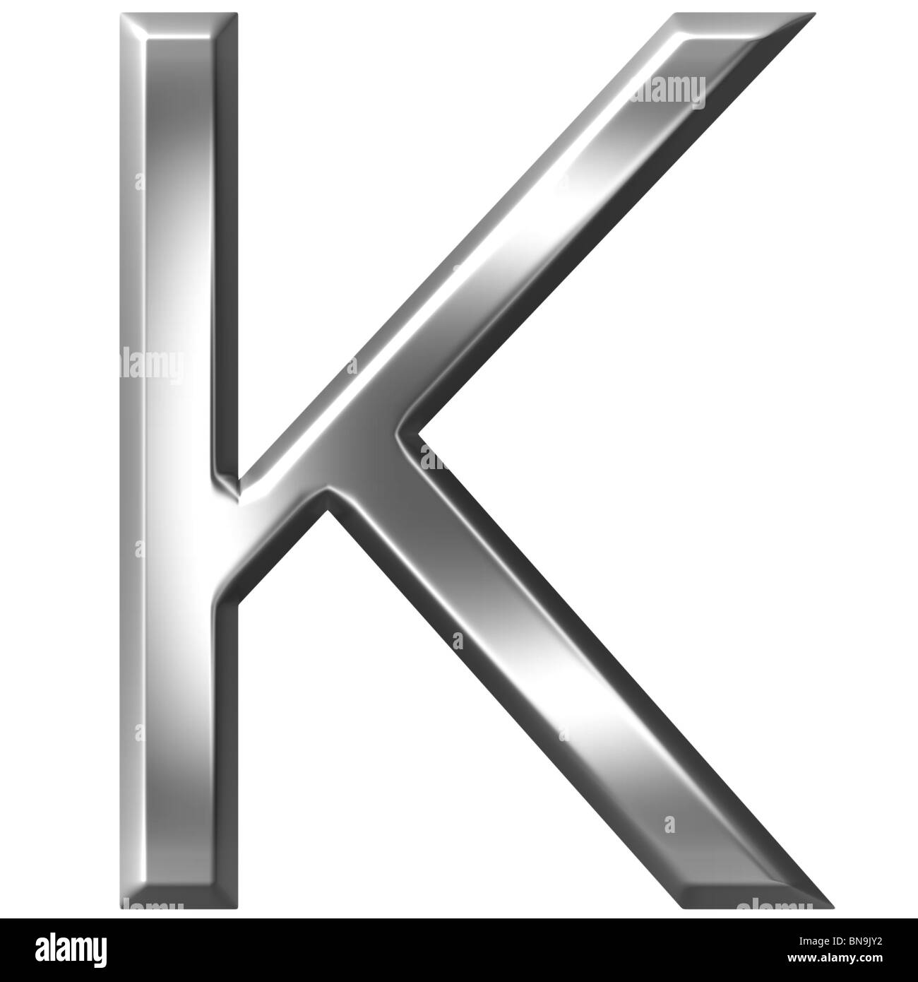 3d silver letter K Stock Photo