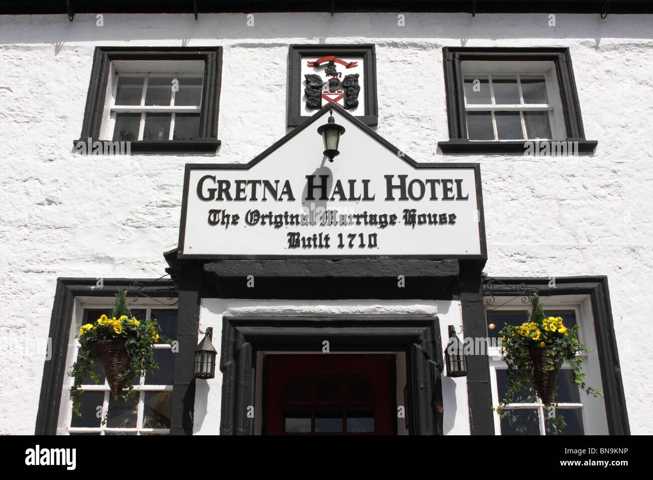 The Gretna Hall Hotel, historic hotel in the village of Gretna Stock