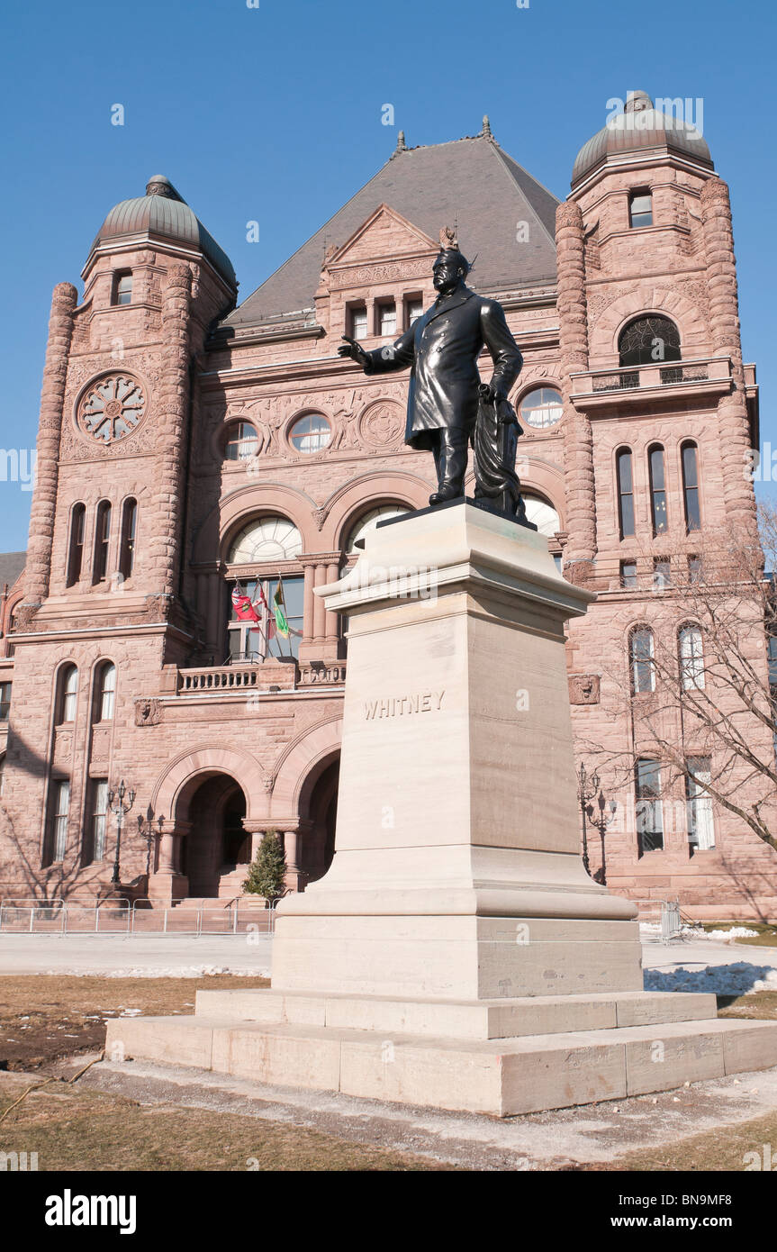 Statue of Sir James Pliny Whitney, Premier of Ontario 1905-1914, Legislative Assembly of Ontario, Toronto, Ontario, Canada Stock Photo