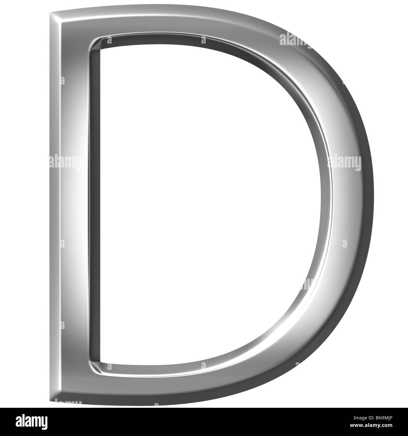 3d silver letter D Stock Photo