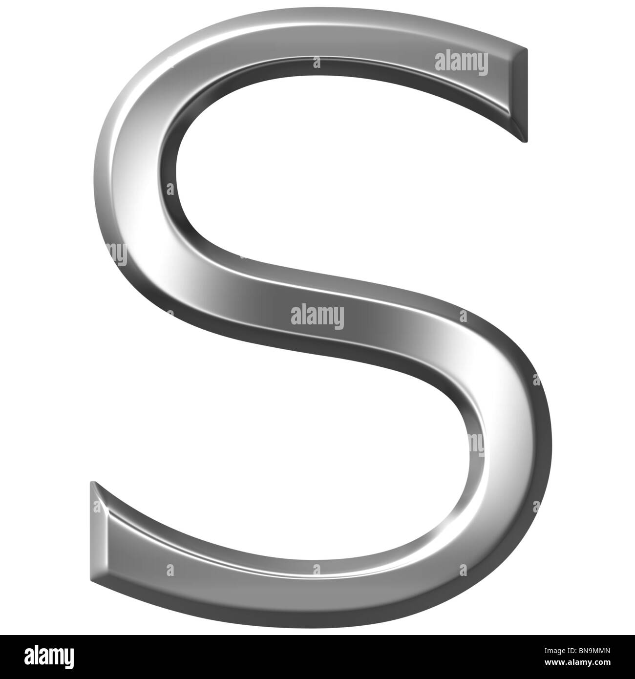3d silver letter S Stock Photo