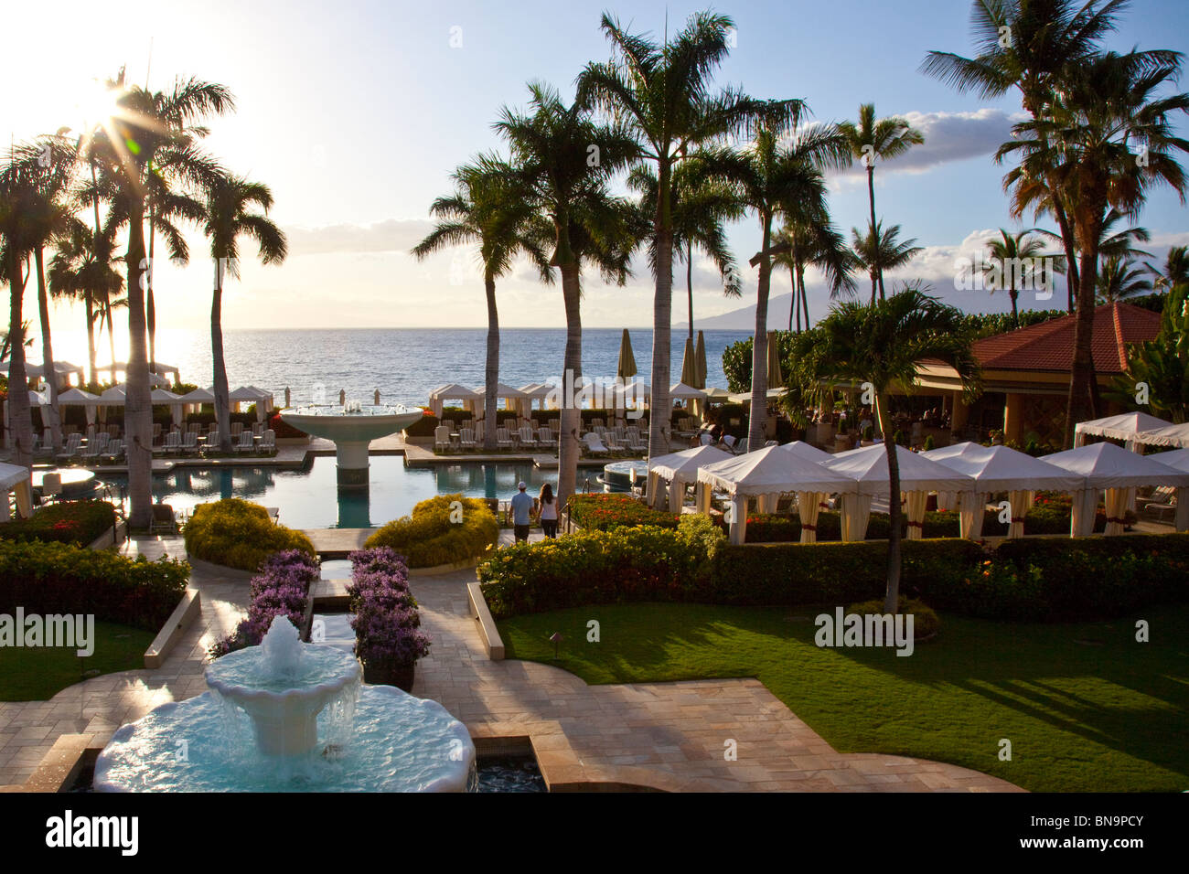 Four Seaons Resort and Hotel on Wailea Beach in Wailea, Maui, Hawaii Stock Photo