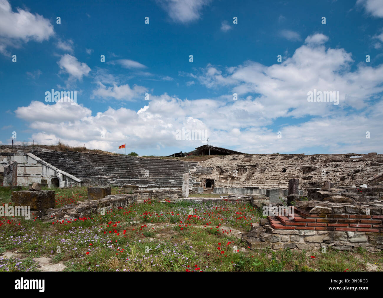 The 2nd c. BC theater of Stobi, Republic of Macedonia. Stock Photo
