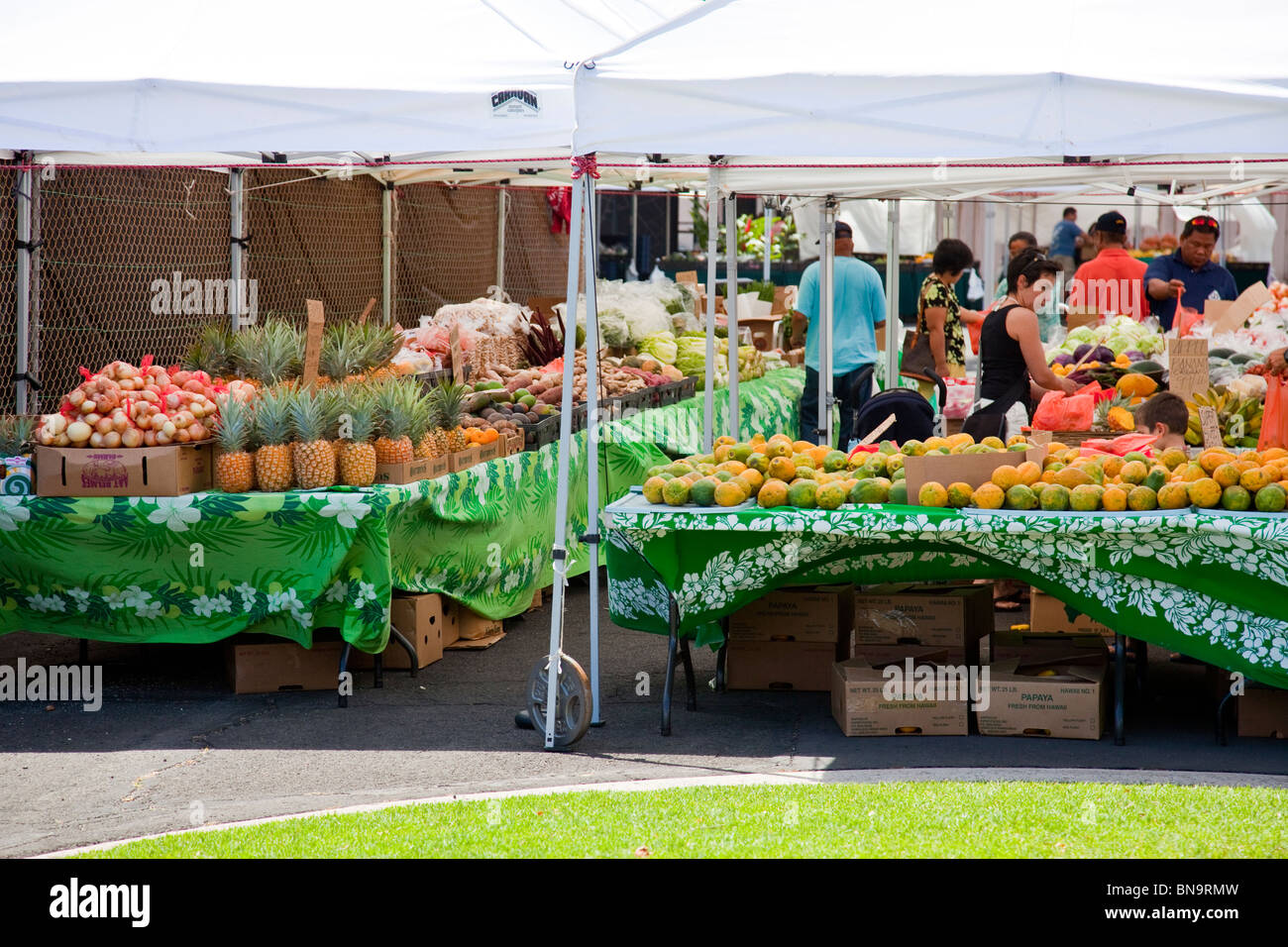Kahului Shopping Center Farmer's Market in Lahaina, Maui, Hawaii Stock