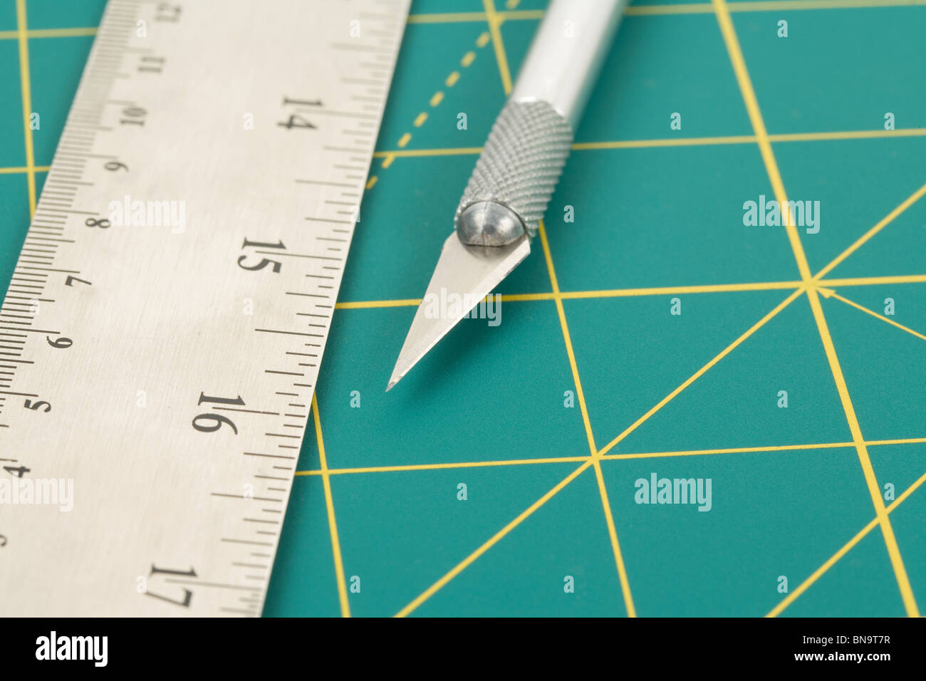 Cutting Mat and Knife close up Stock Photo Alamy