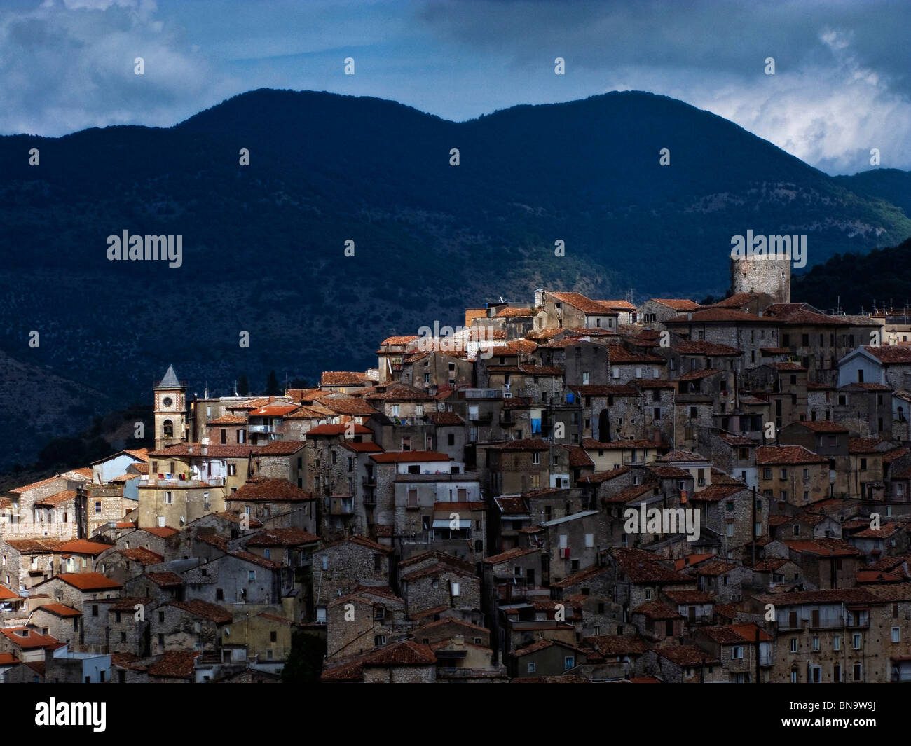 The little, and typical, italian village of Sonnino, southern lazio. Stock Photo
