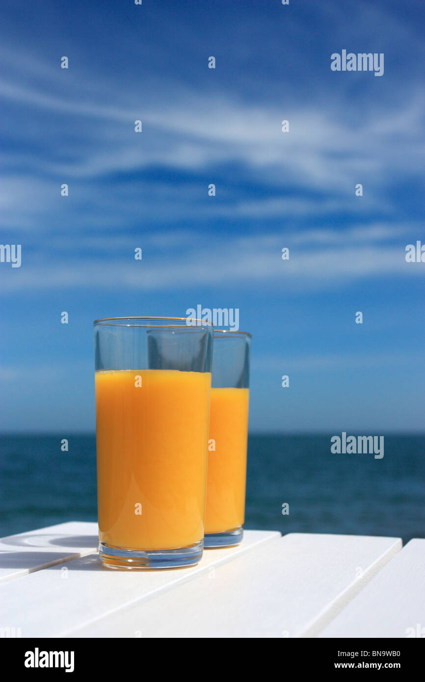 Glasses of orange juice Stock Photo - Alamy