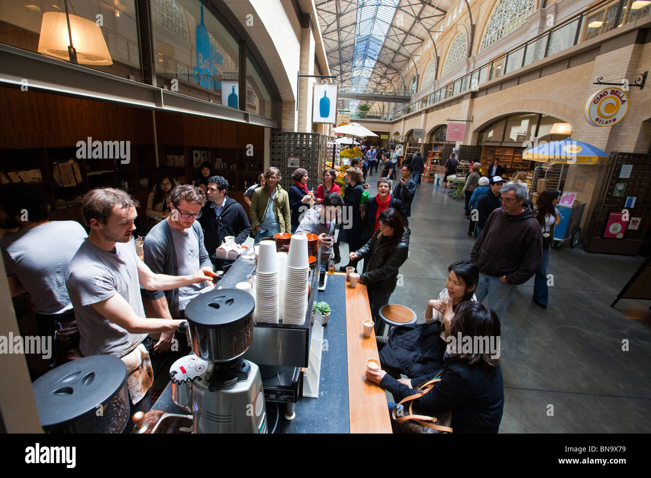 Blue Bottle Coffee Shop in the Ferry Building in San Francisco, CA Stock  Photo - Alamy