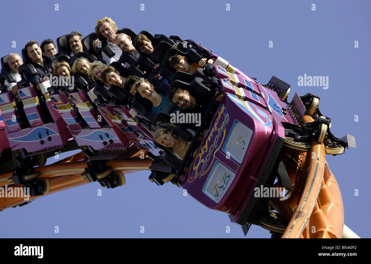 Roller Coaster Funfair Ride LOOPING, Oktoberfest  Munich Germany Stock Photo