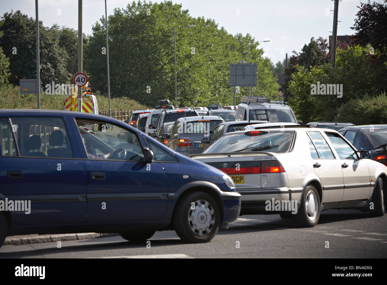 Traffic Jam on the junction of Walton Road and Hurst Road near the