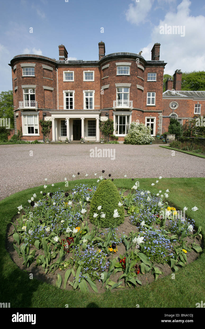 Rode Hall Country House and Gardens. Picturesque spring view of the main entrance to Rode Hall country house. Stock Photo