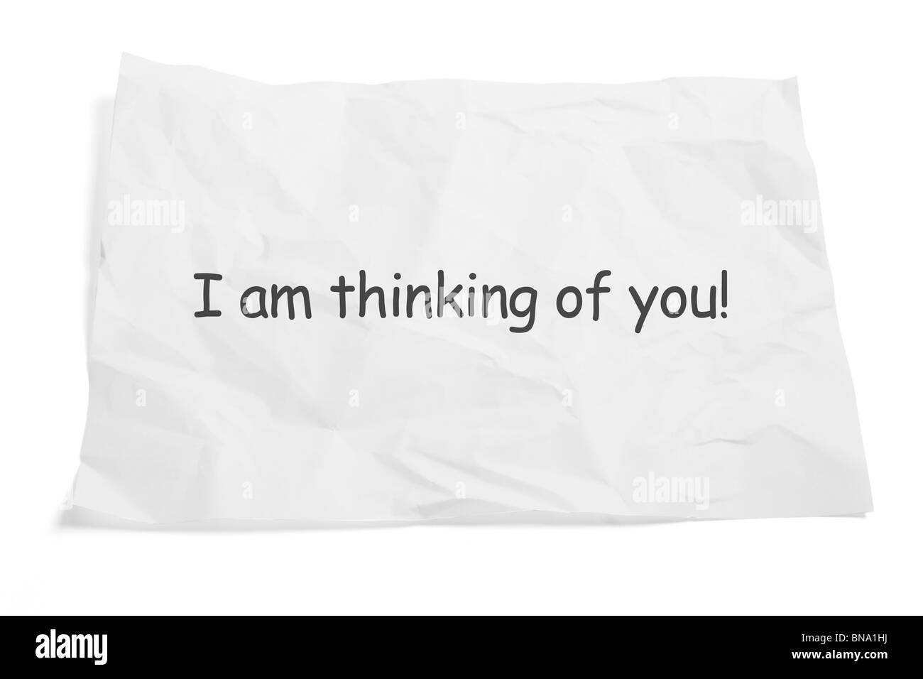 Crumpled Paper with Message Stock Photo