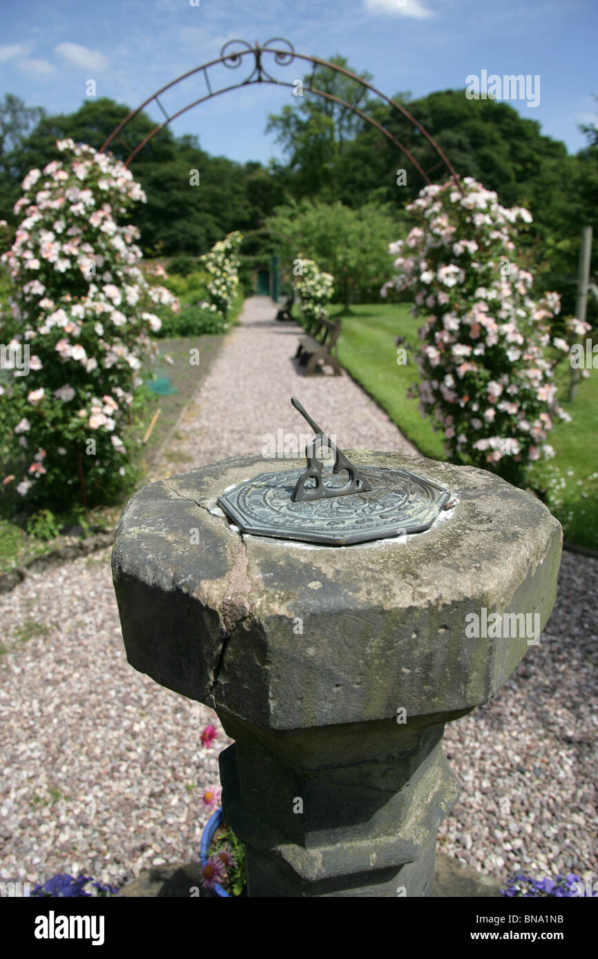 Rode Hall Country House and Gardens. Early summer view of Rode Hall’s Walled Kitchen Garden. Stock Photo
