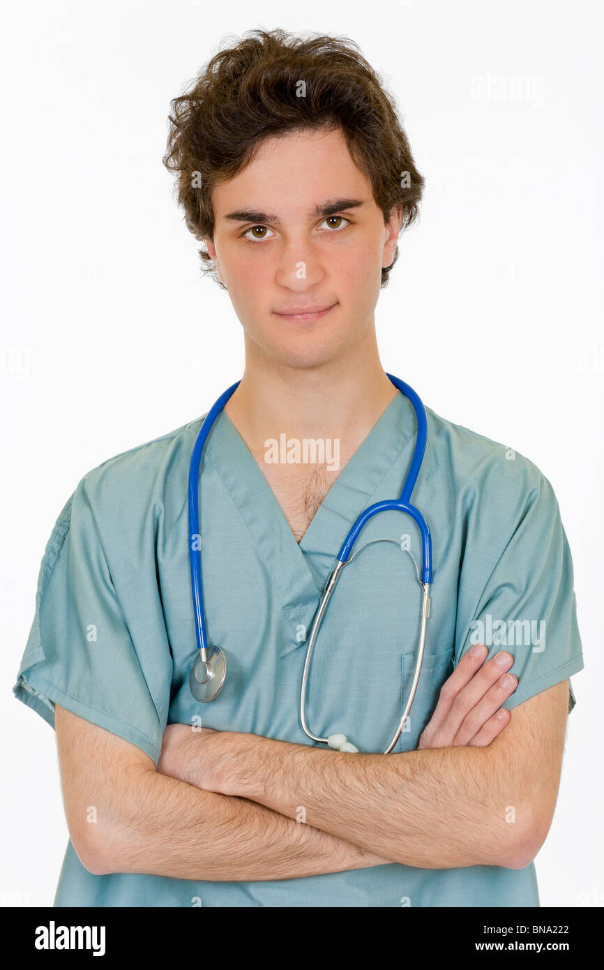 Male nurse portrait with stethoscope Stock Photo - Alamy