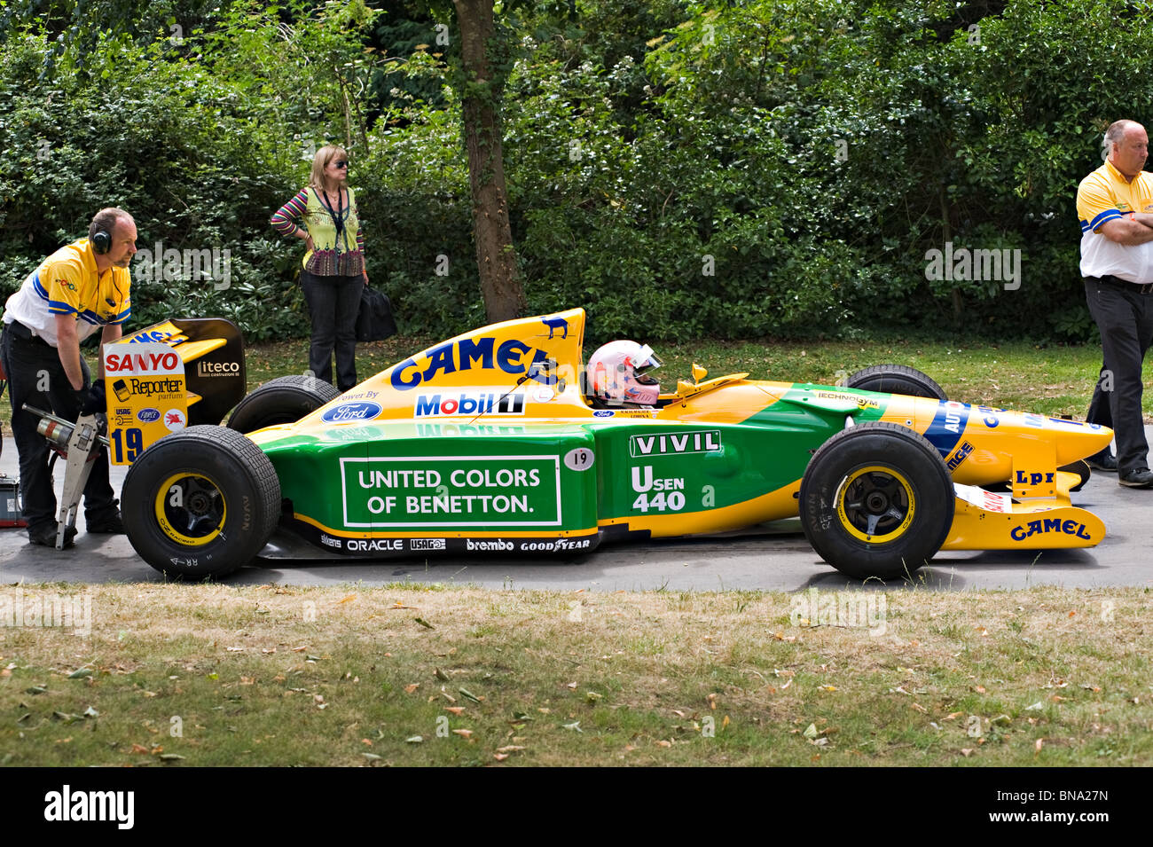 Benetton Ford B192 Formula One Racing Car at Goodwood Festival of Speed West Sussex England United Kingdom UK Stock Photo