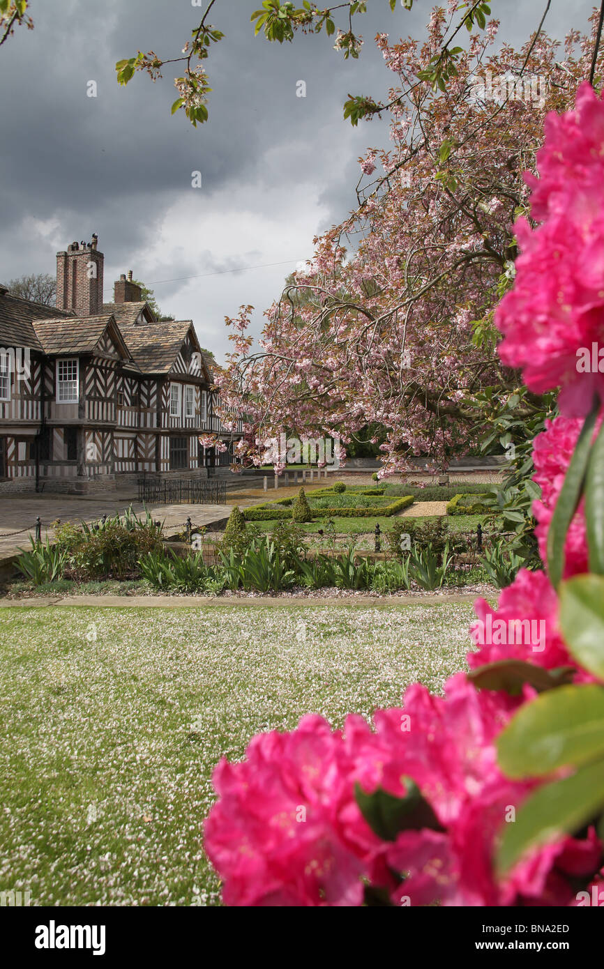 Adlington Hall & Gardens, England. The Tudor exterior of Adlington Hall