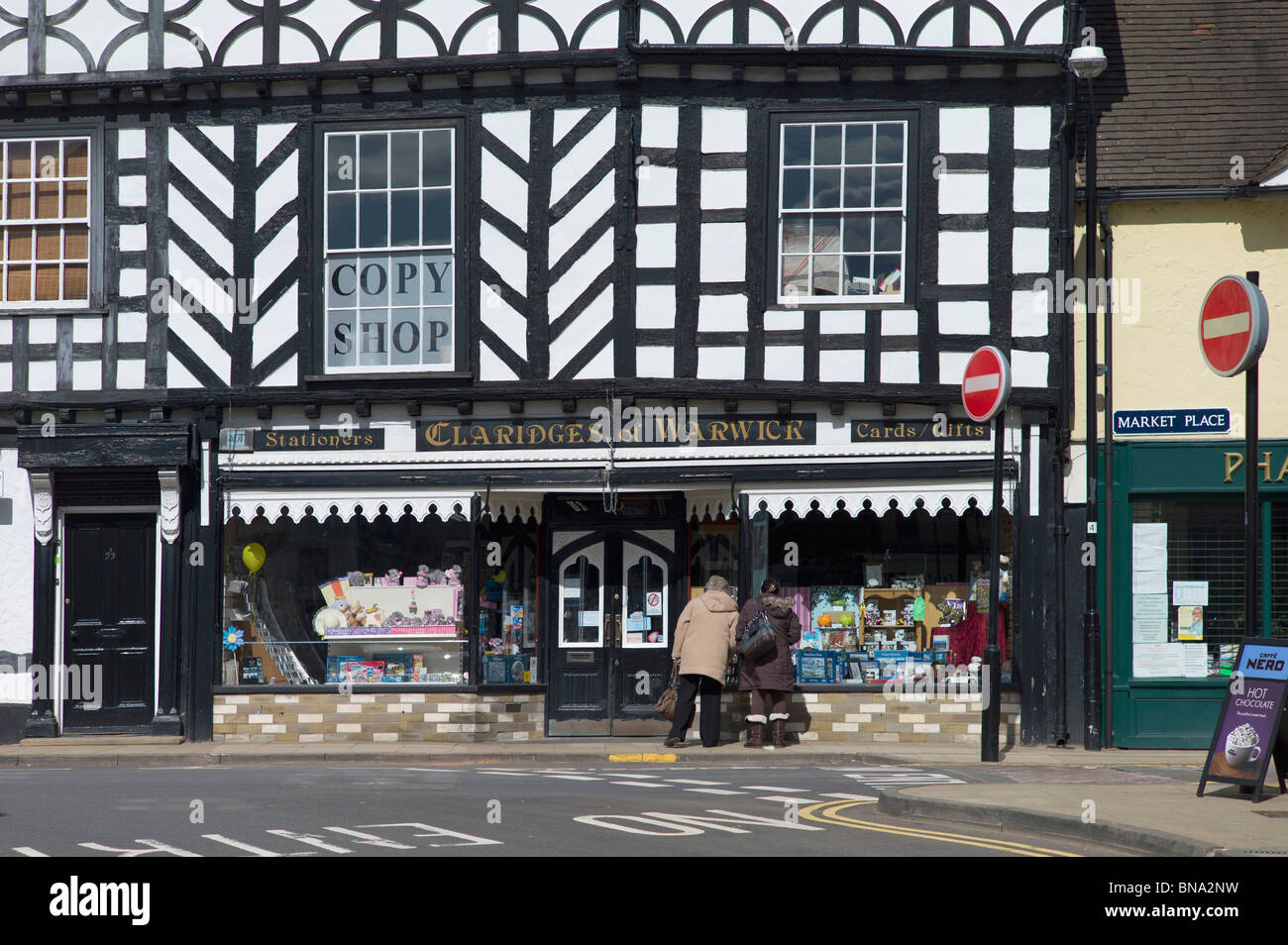 warwick town centre warwickshire england uk Stock Photo Alamy