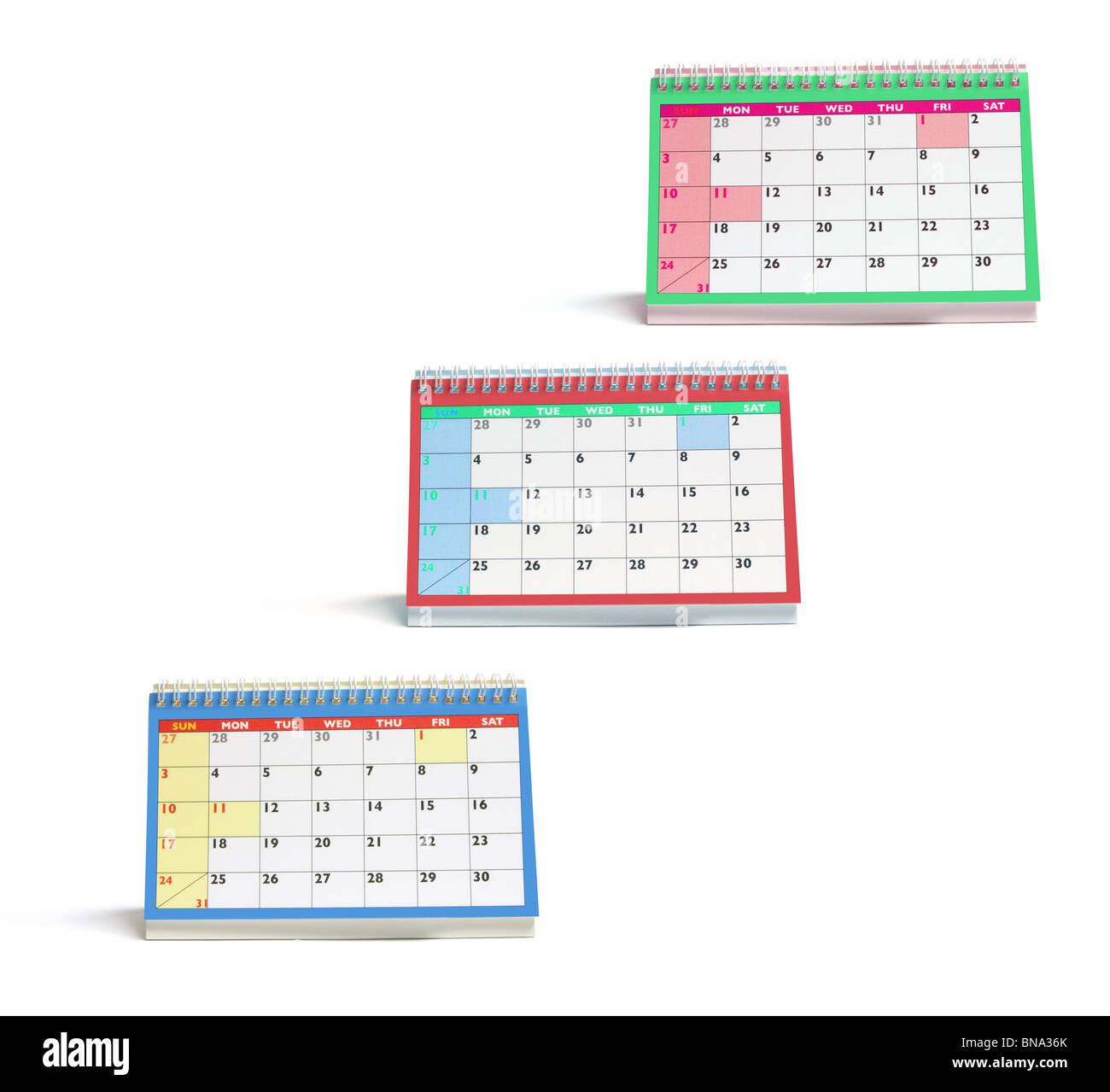 Row of Desk Calendars Stock Photo