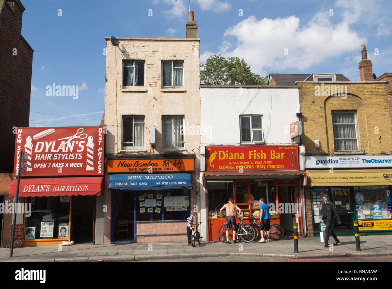 Wandsworth High Street South London SW18. UK. This is the A3 road Stock