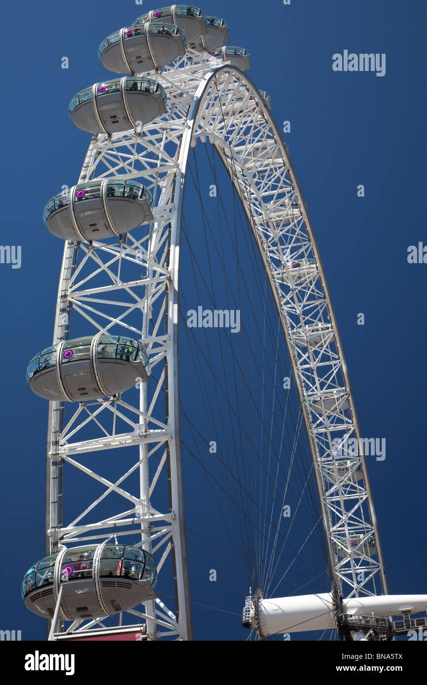 The London Eye ferris wheel on the South Bank of the River Thames in London Stock Photo