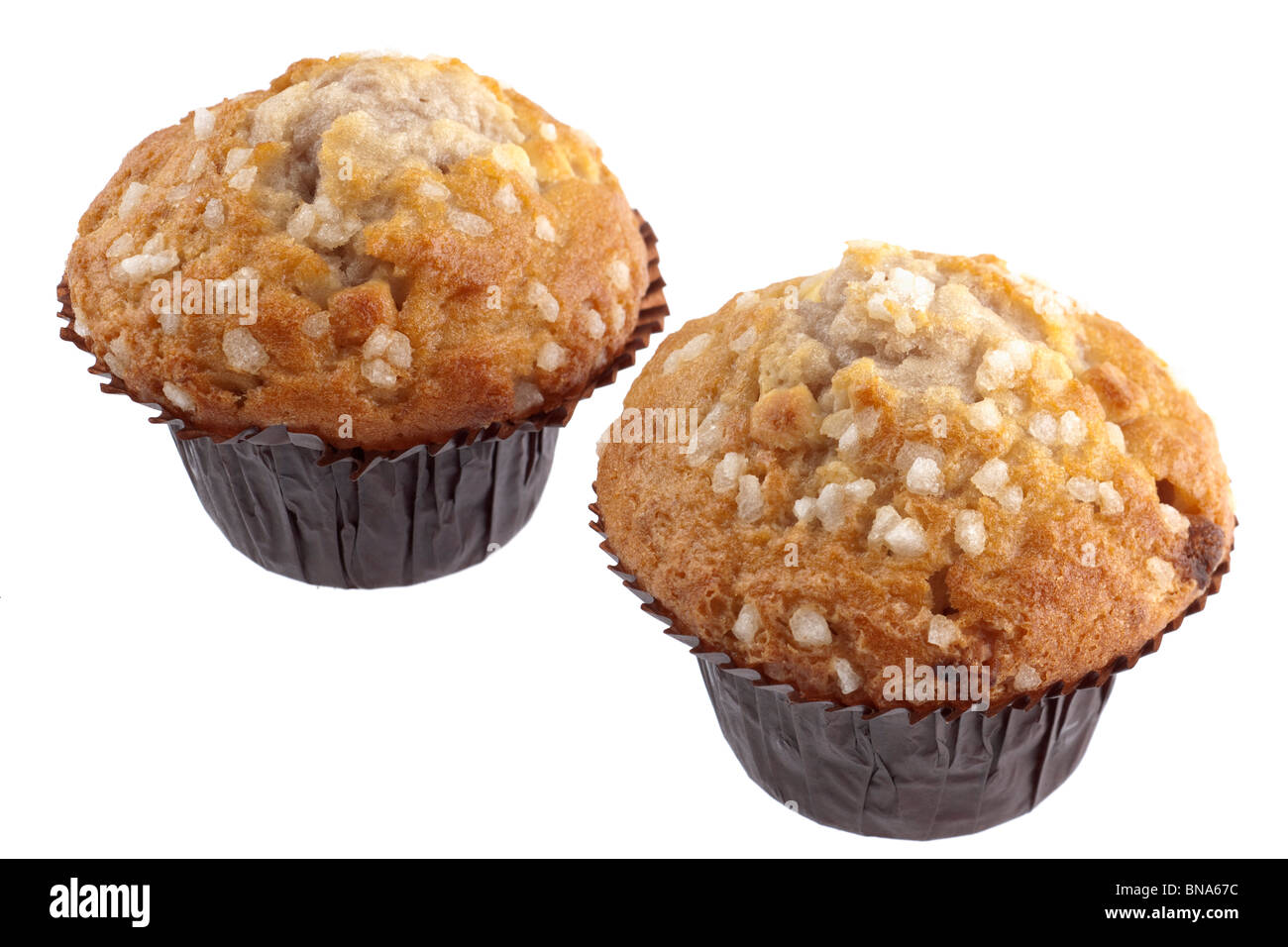 Two white chocolate muffins Stock Photo