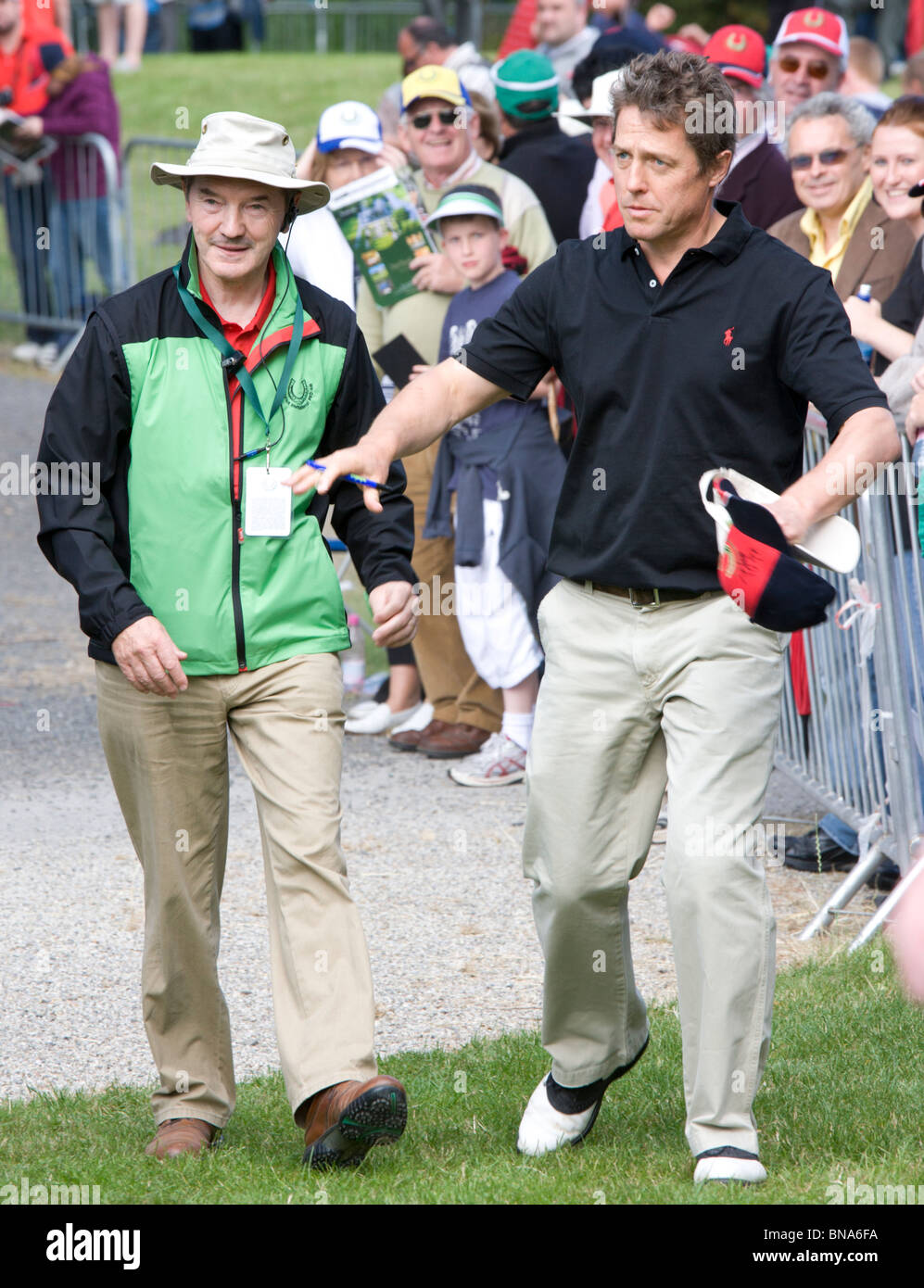 Hugh Grant at JP McManus Pro-Am Golf Tournament, Adare Ireland 6th July 2010 Stock Photo