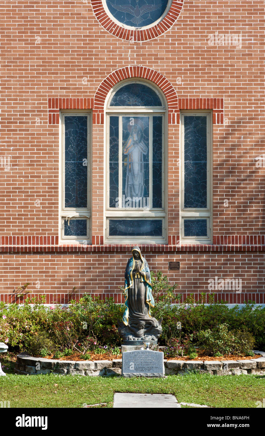 Statue of Our Lady of Guadalupe in front of the St. Jane de Chantal