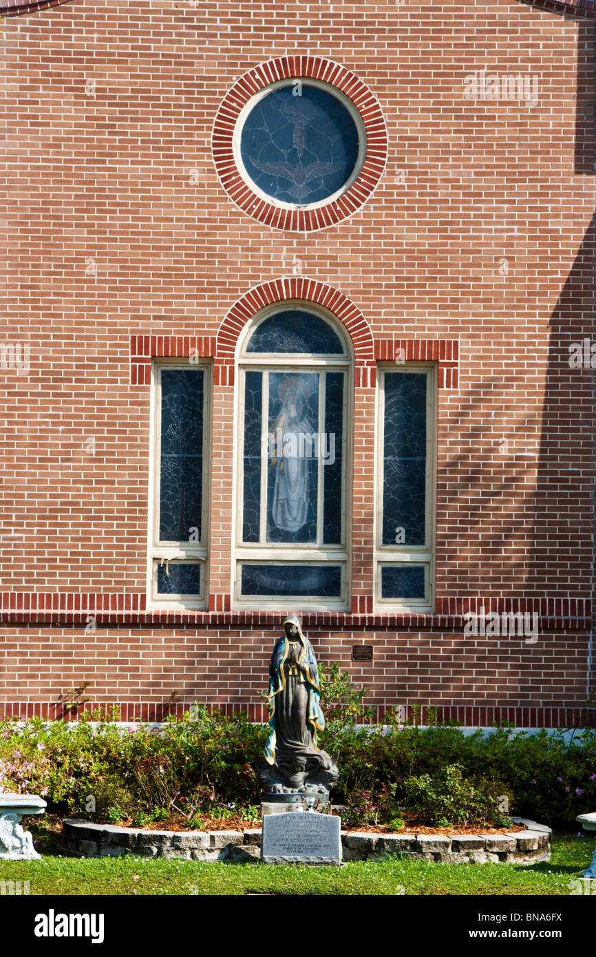 Statue of Our Lady of Guadalupe in front of the St. Jane de Chantal