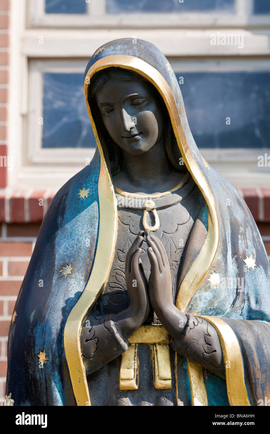 Statue of Our Lady of Guadalupe in front of the St. Jane de Chantal